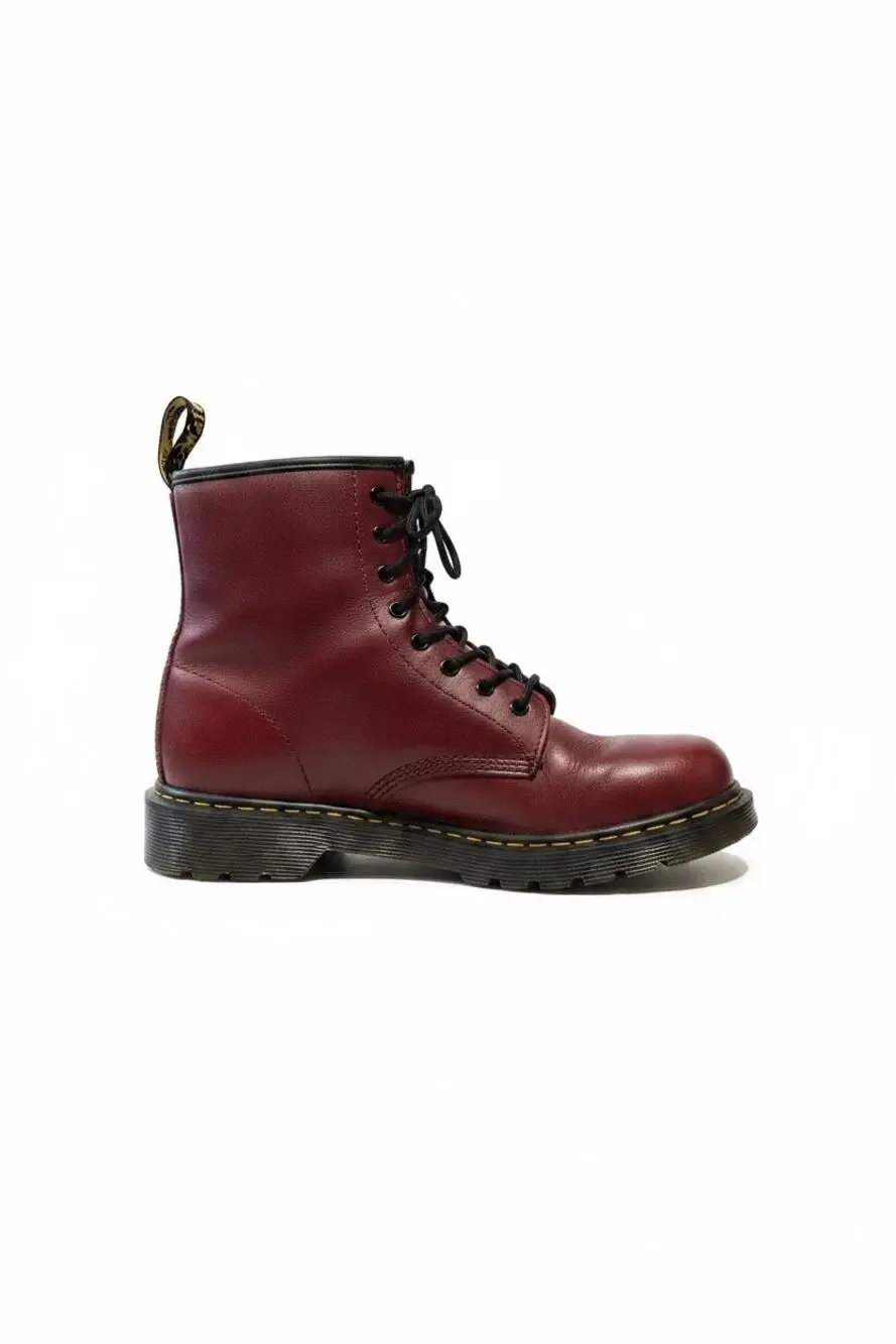 Dr. Martens Youth 1460 Softy T Cherry Red Leather Side Zip Boots Size 4